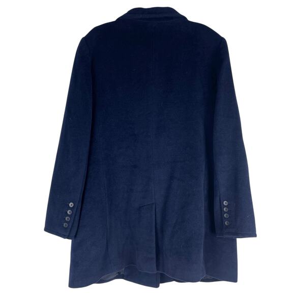 Talbots Funnel Neck Wool Alpaca Blend Double Breasted Coat Blue Size 16 - Picture 7 of 10